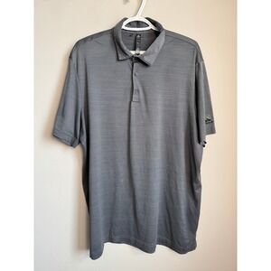 Adidas Mens Performance Golf Polo Shirt Short Sleeve Textured Gray XL Preppy